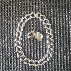 Silver Tone Hammered Links Necklace Earrings Set